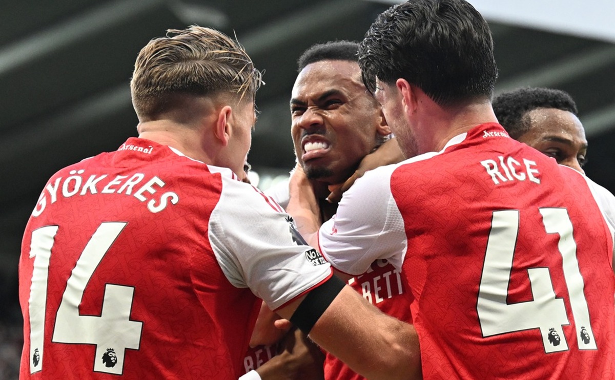 Skuad Arsenal saat selebrasi gol