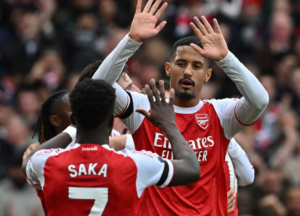 Skuad Arsenal saat tampil di Liga Inggris