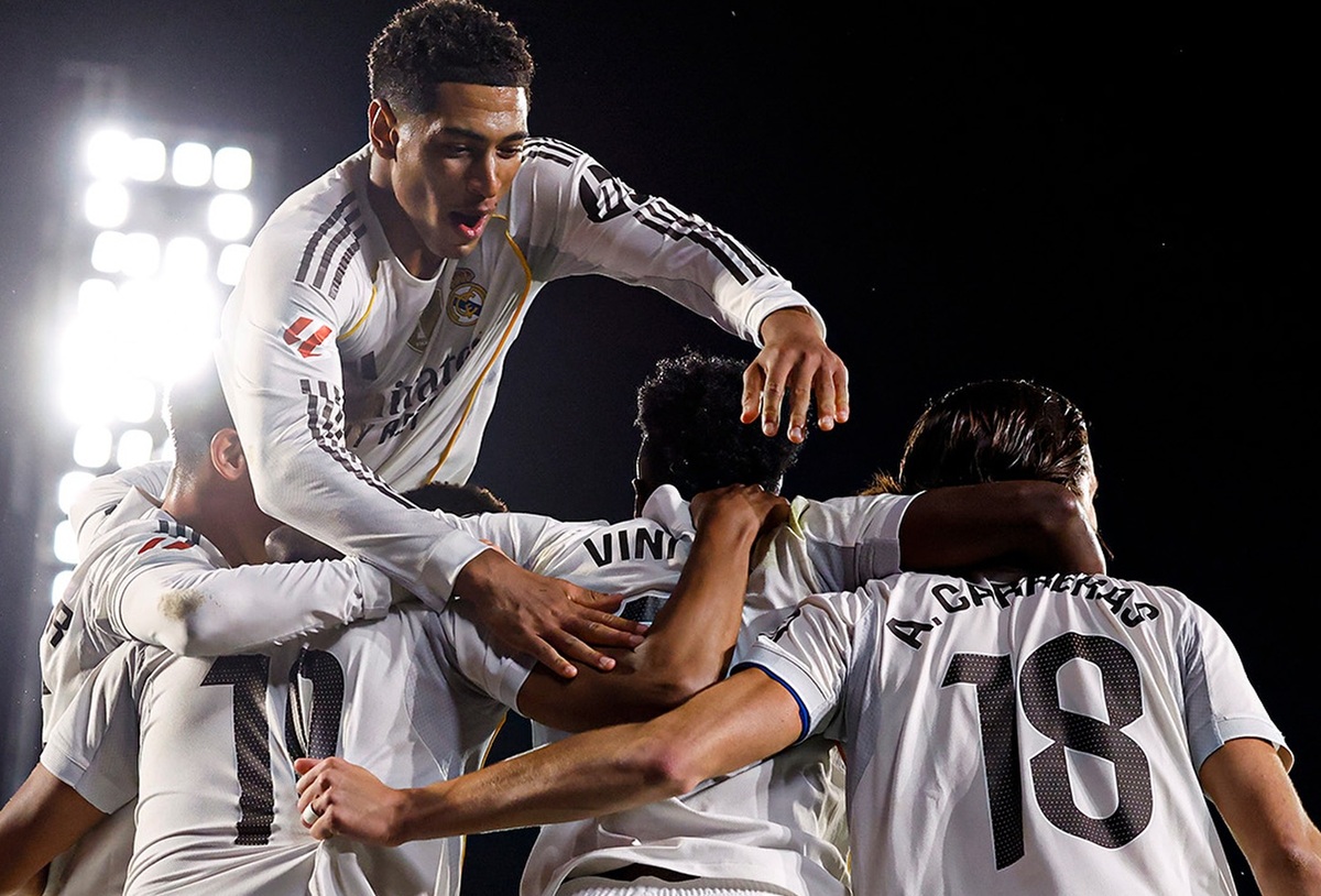 Skuad Real Madrid saat selebrasi gol