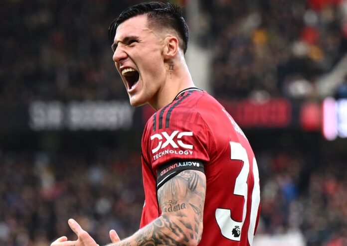 benjamin sesko, bomber andalan manchester united saat selebrasi gol