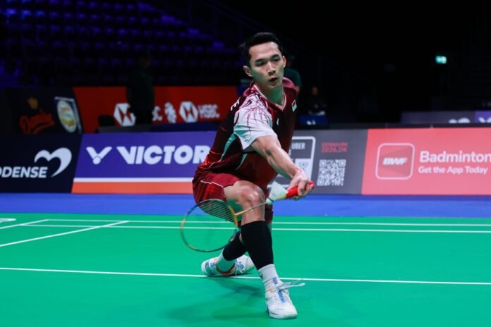 jonatan christie di hari kedua babak 32 besar denmark open 2025