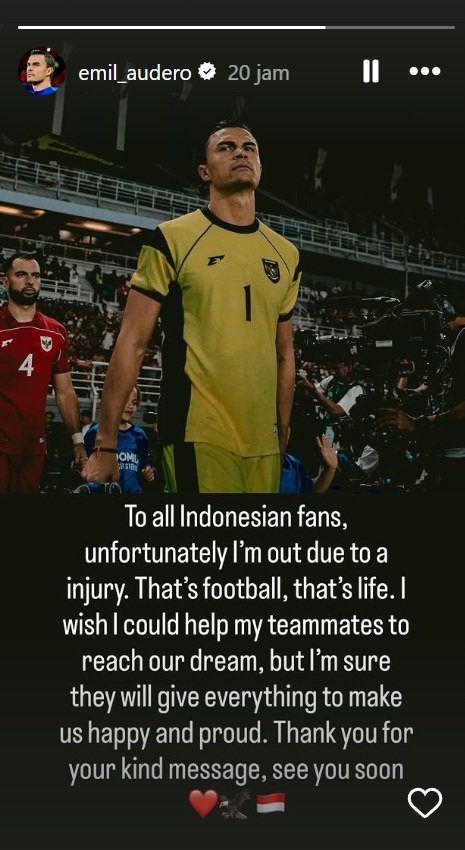 pernyataan kiper timnas indonesia, emil audero mulyadi