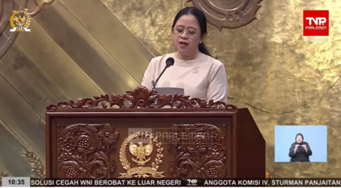 Ketua DPR RI Puan Maharani dalam Rapat Paripurna DPR RI ke-7
