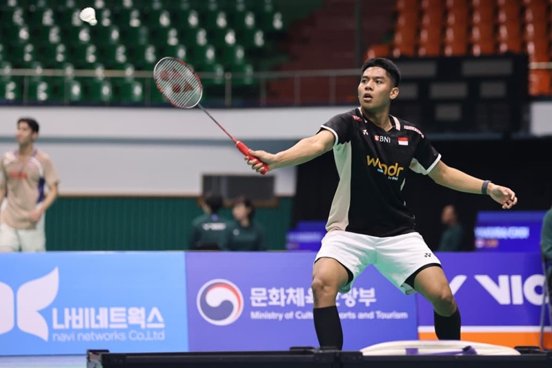 Moh Zaki Ubaidillah alias Ubed saat tampil di Korea Masters 2025 - Holopis