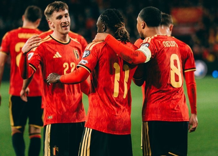 Skuad Timnas Belgia saat pesta gol ke gawang Liechtenstein di Kualifikasi Piala Dunia 2026
