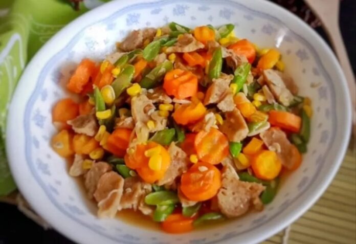 Tumis Wortel Plus Buncis, Jagung dan Bakso