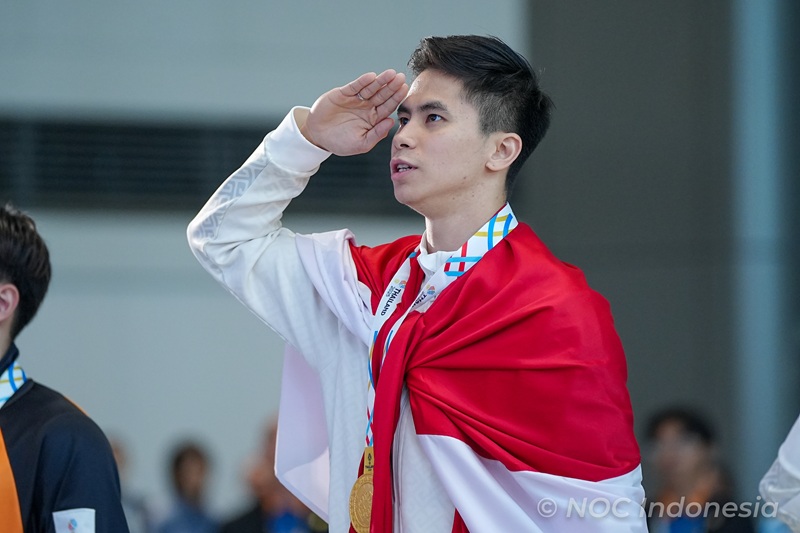 Atlet Wushu andalan Indonesia Edgar Xavier Marvelo raih emas di SEA Games 2025 - Holopis