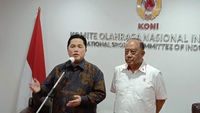 Menpora Erick Thohir dan Ketua KONI Marciano Norman