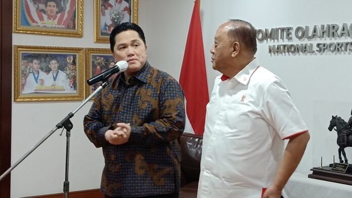 Menpora Erick Thohir dan Ketua Umum KONI Marciano Norman