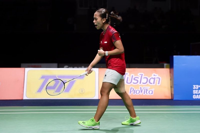 Mutiara Ayu Puspitasari di semifinal badminton beregu putri SEA Games 2025 kontra Malaysia - Holopis