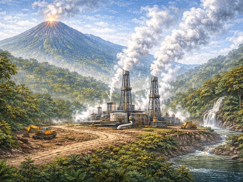 Ilustrasi Geothermal di Gunung Gede