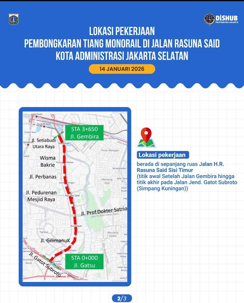 Lokasi Pekerjaan Tiang Monorel - HOLOPIS