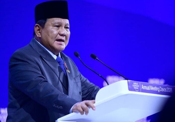 Presiden Prabowo Subianto saat berpidato di WEF Annual Meeting - Holopis