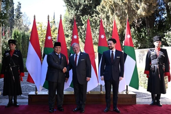Pertemuan bilateral Presiden Prabowo Subianto dan Raja Abdullah II ibn Al Hussein di Istana Basman - Holopis