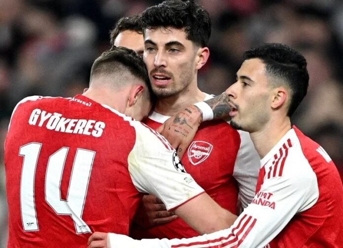 Skuad Arsenal saat selebrasi gol - Holopis