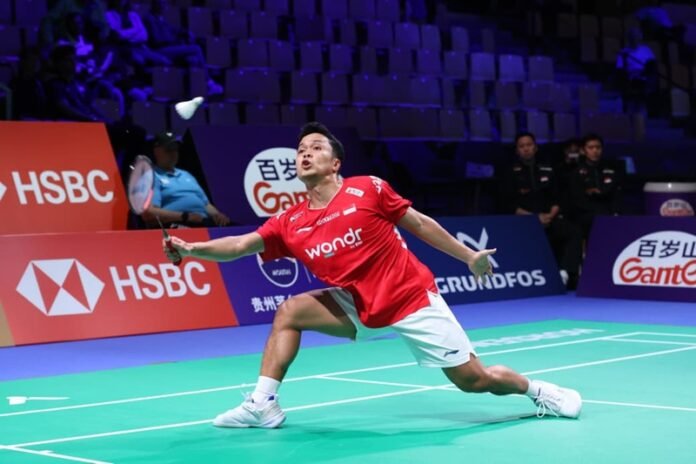 Anthony Ginting Pada Laga Indonesia Vs Prancis Di Thomas Cup 2026 Holopis