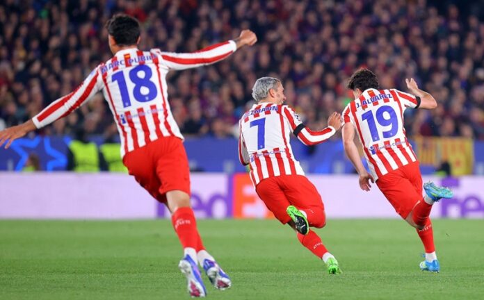 Antoine Griezmann Dan Skuad Atletico Madrid Saat Selebrasi Gol Lawan Barcelona Di Perempat Final Liga Champions Holopis Antoine Griezmann Dan Skuad Atletico Madrid Saat Selebrasi Gol Lawan Barcelona Di Perempat Final Liga Champions Holopis