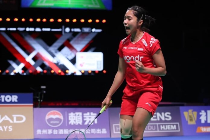 Ester Nurumi Saat Melakoni Laga Penentu Pada Pertandingan Pamungkas Grup C Kontra China Taipei Holopis