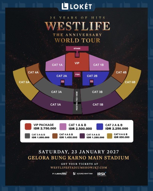 Denah Konser Westlife Holopis