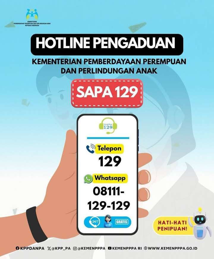 Hotline Sapa 129 Dari Kementerian Pppa