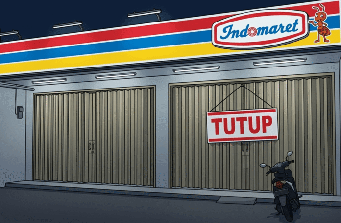 Ilustrasi Gerai Indomaret Tutup