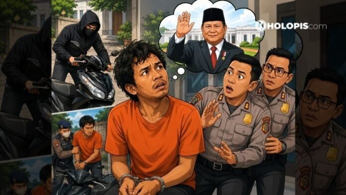 Maling Motor Di Jakbar Ngaku Dapat Bisikan Ketemu Prabowo Holopis
