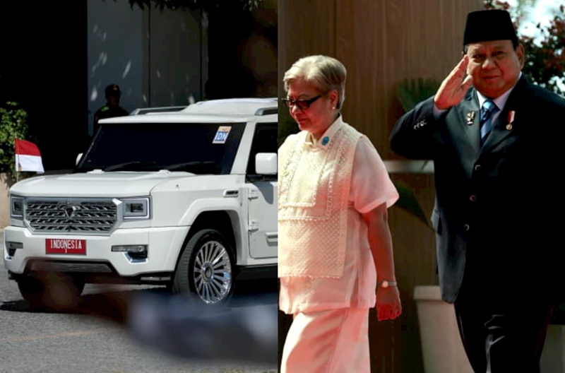Prabowo Naik Mobil Maung Holopis
