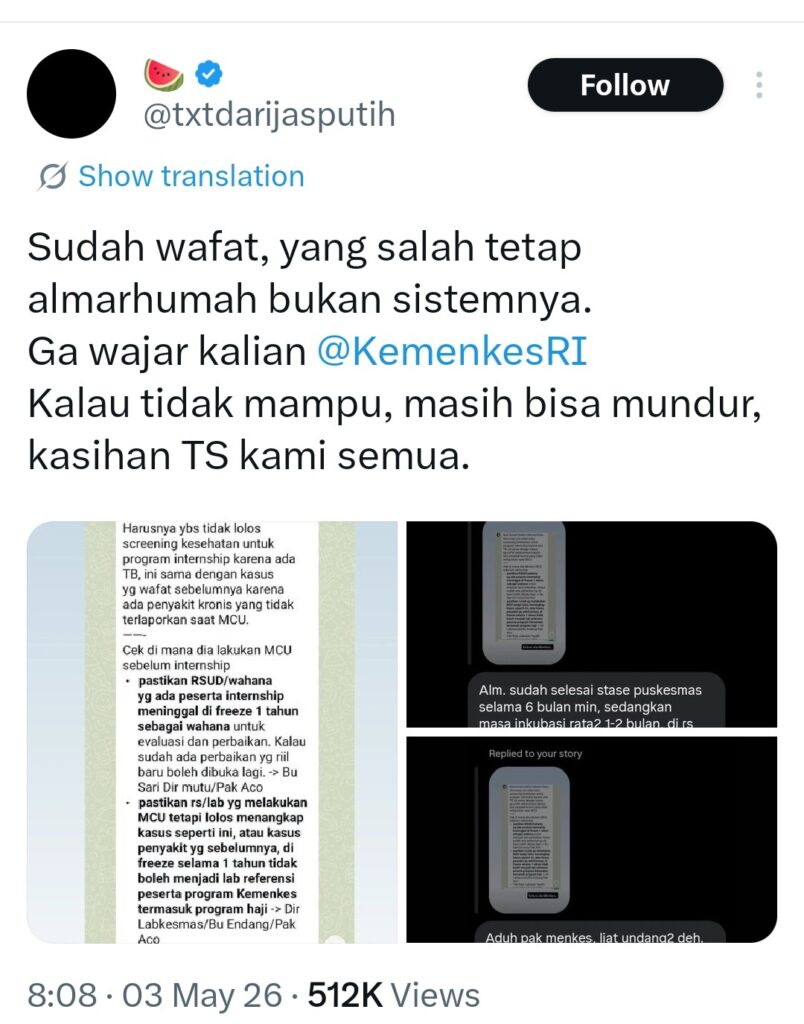 Viral di X! Isi Chat Diduga Menkes Ungkit Kondisi Kesehatan dr Myta, Netizen Bereaksi Keras Chat X Holopis