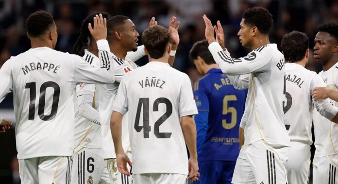 Skuad Real Madrid Selebrasi Gol Lawan Oviedo Di Lanjutan Liga Spanyol Holopis