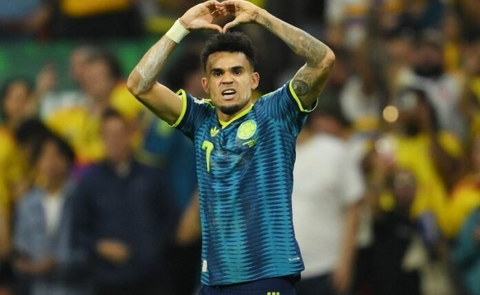 Luis Diaz Saat Selebrasi Gol Di Laga Uzbekistan Vs Kolombia Di Piala Dunia 2026 Holopis