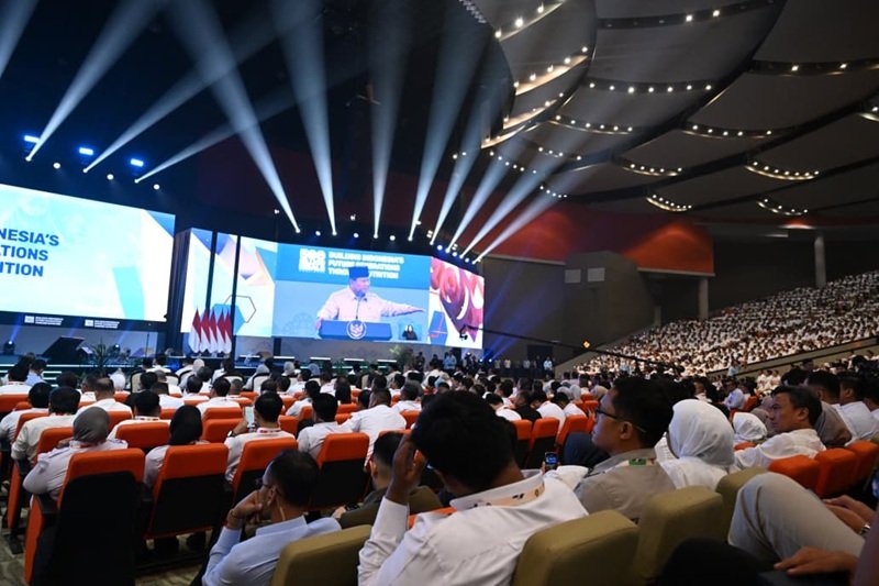 Presiden Prabowo Di Acara Building Indonesias Future Generations Through Nutrition Di Sentul International Convention Center Di Bogor Jawa Barat Holopis