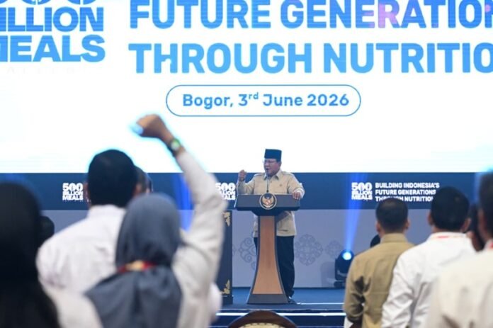 Presiden Prabowo Saat Memberikan Kata Sambutan Di Acara Building Indonesias Future Generations Through Nutrition Di Sentul International Convention Center Di Bogor Jawa Barat Holopis