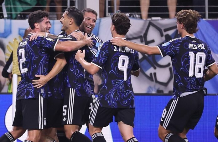 Skuad Timnas Argentina Saat Selebrasi Gol Lawan Yordania Di Piala Dunia 2026 Holopis