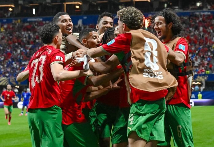 Skuad Timnas Maroko Selebrasi Gol Di Piala Dunia 2026 Holopis