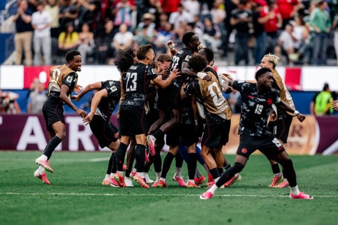 Timnas Kanada Saat Selebrasi Gol Kemenangan Lawan Afrika Selatan Di 32 Besar Piala Dunia 2026 Holopis