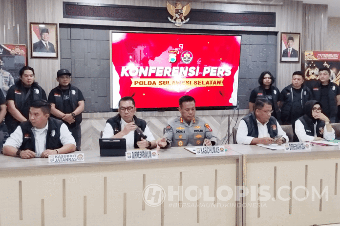 Konferensi Pers Polda Sulsel Holopis