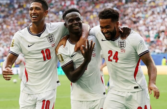 Bukayo Saka Dan Skuad Timnas Inggris Saat Selebrasi Gol Lawan Prancis Di Perebutan Peringkat 3 Piala Dunia 2026 Holopis