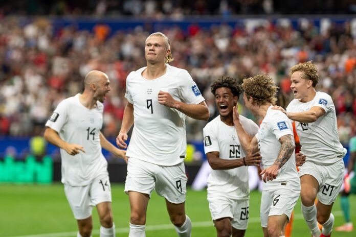 Erling Haaland Dan Skuad Norwegia Selebrasi Gol Kemenangan Lawan Pantai Gading Di 32 Besar Piala Dunia 2026 Holopis
