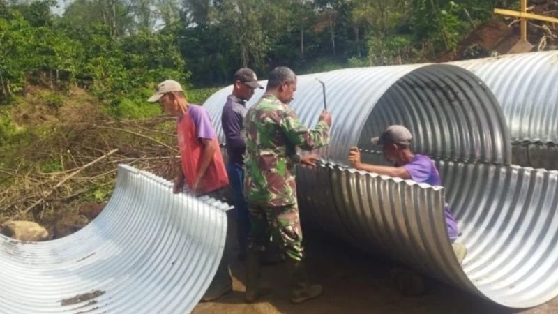 Kodim Rejang Lebong Kebut Pembangunan Jembatan, Permudah Warga Angkut Hasil Bumi