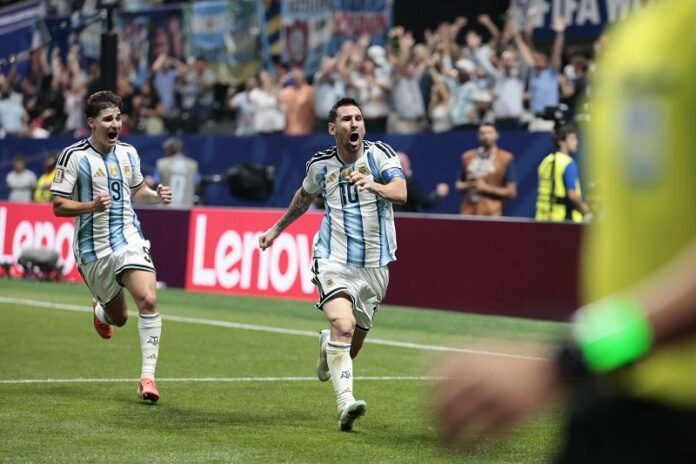 Lionel Messi Saat Selebrasi Gol Lawan Mesir Di Piala Dunia 2026 Holopis