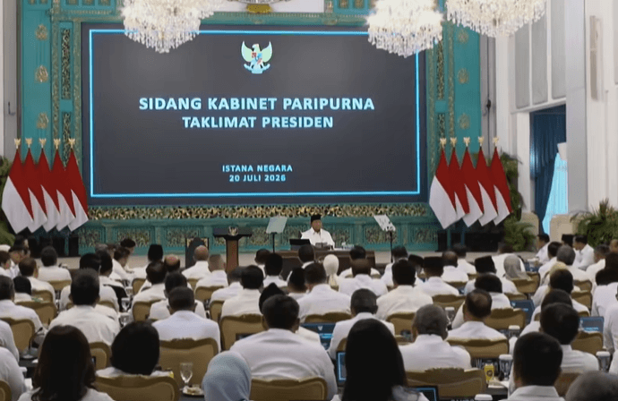 Prabowo Subianto Saat Pimpin Sidang Kabinet Paripurna