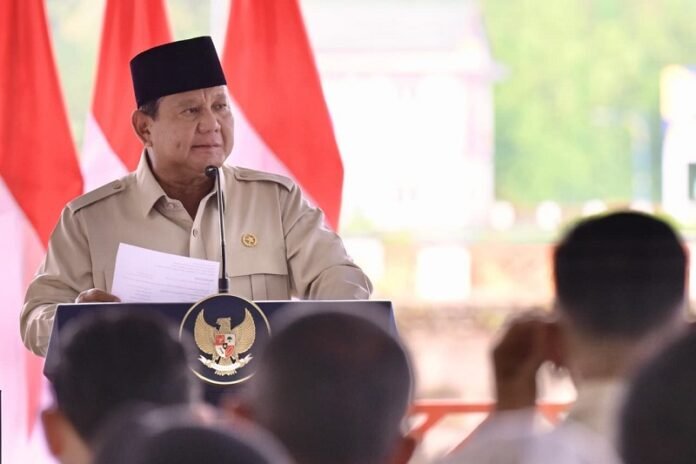 Presiden Prabowo Ketika Memberikan Keterangan Dalam Peresmian Bendungan Di Bendungan Meninting Kabupaten Lombok Barat Provinsi Nusa Tenggara Barat Ntb Holopis