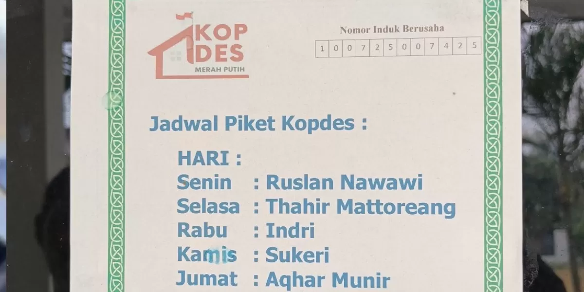 Jadwal Piket Kopdes Holopis