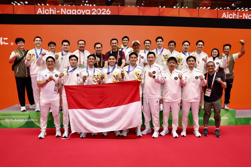 Tim Putra Badminton Indonesia Meraih Medali Emas Asian Games 2026 Holopis