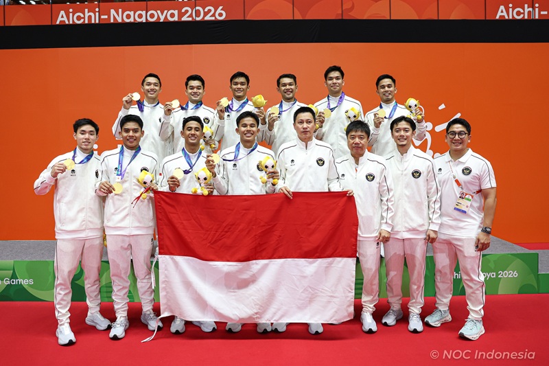 Tim Putra Badminton Indonesia Raih Medali Emas Asian Games 2026 Holopis